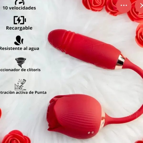  Rosa Vibradora Doble – Estimulación Interna y Externa