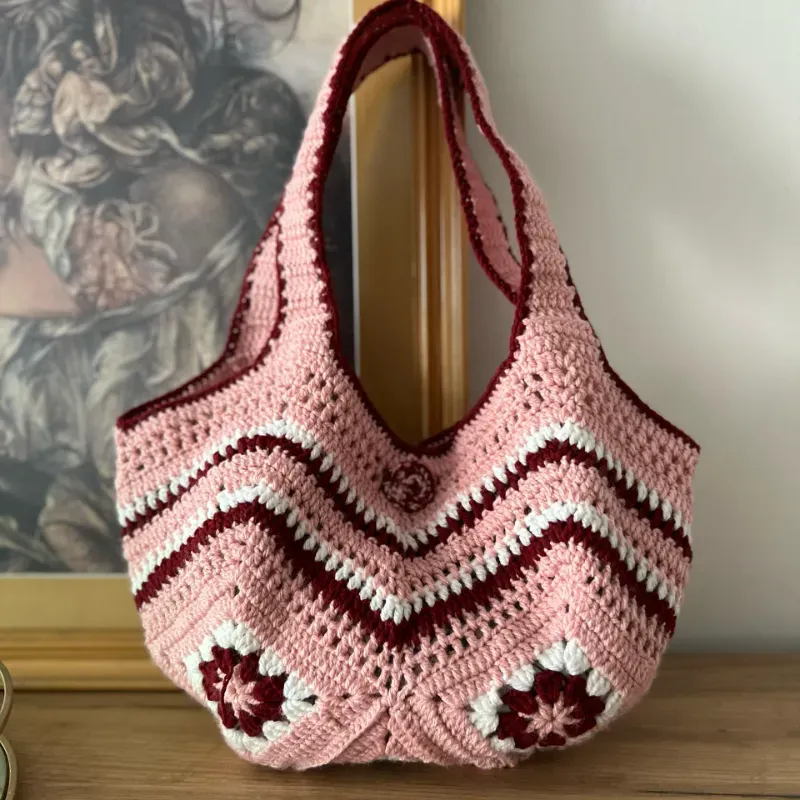 Bolso de aplicaciones rosa 2