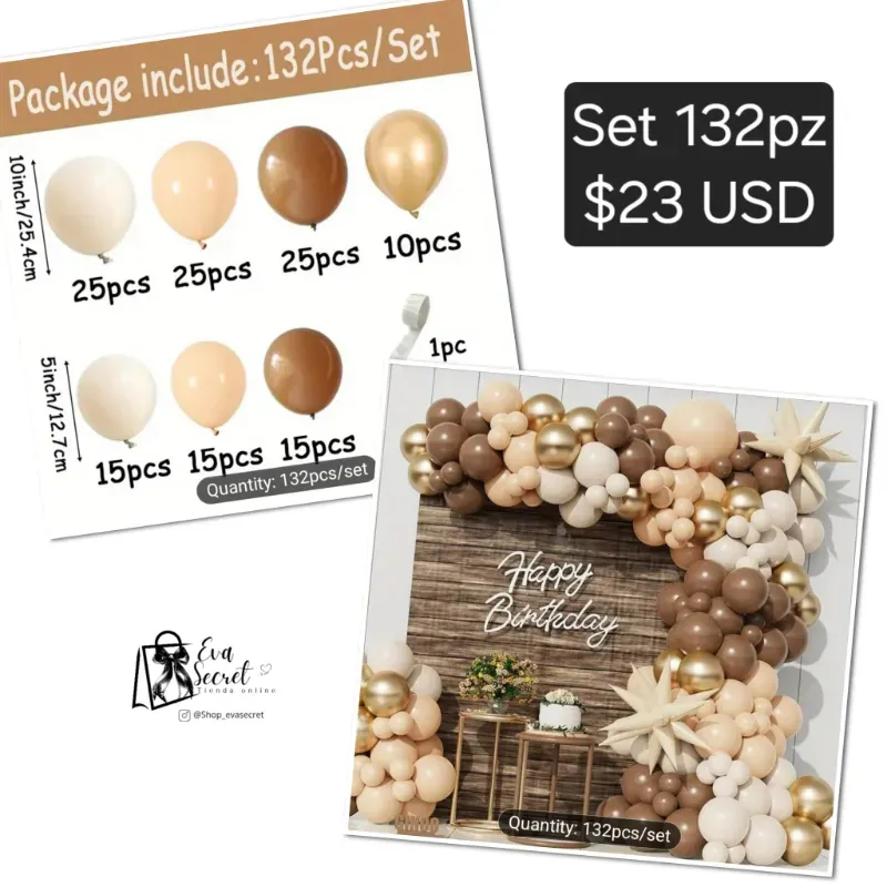 Set 132pz de globos para cumpleaños