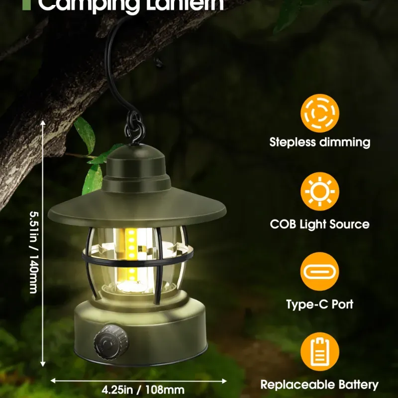 Farol de camping recargable