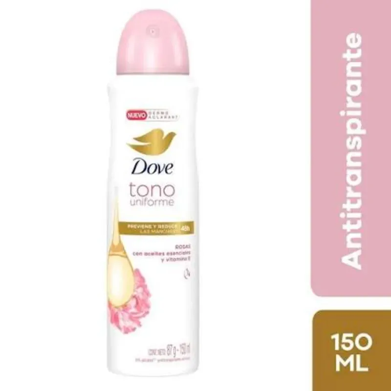 Desodorante spray Dove Tono Uniforme 150ml Rosas y Aloe Vera