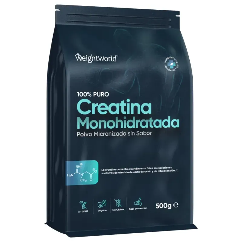 Creatina Monohidratada Micronizada WeightWorld® – 500 g | 100% Pura | Sin Sabor