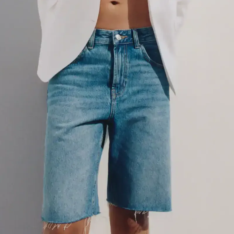 Bermudas vaqueras rectas