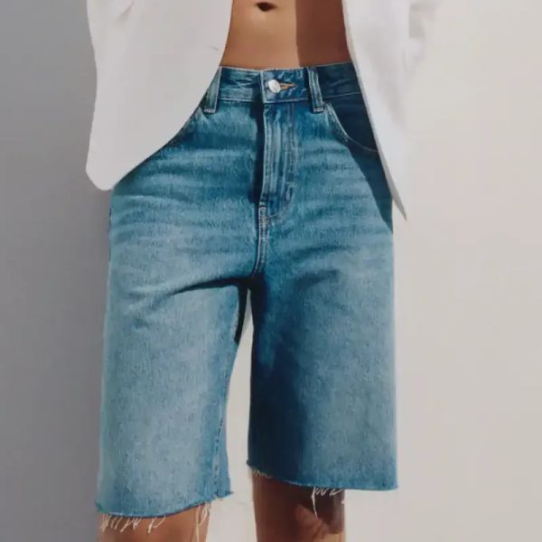 Bermudas vaqueras rectas