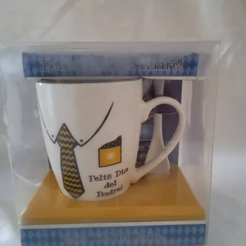 Tasa con cuchara con frases para el dia de los padres