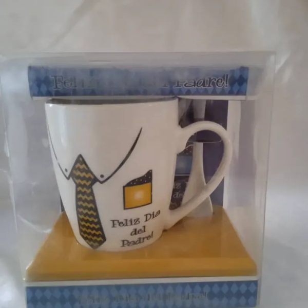 Tasa con cuchara con frases para el dia de los padres