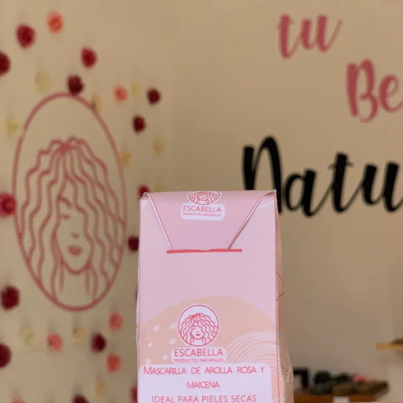 Mascarilla de arcilla rosa y maicena