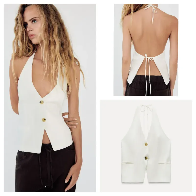 Chaleco Zara blanco