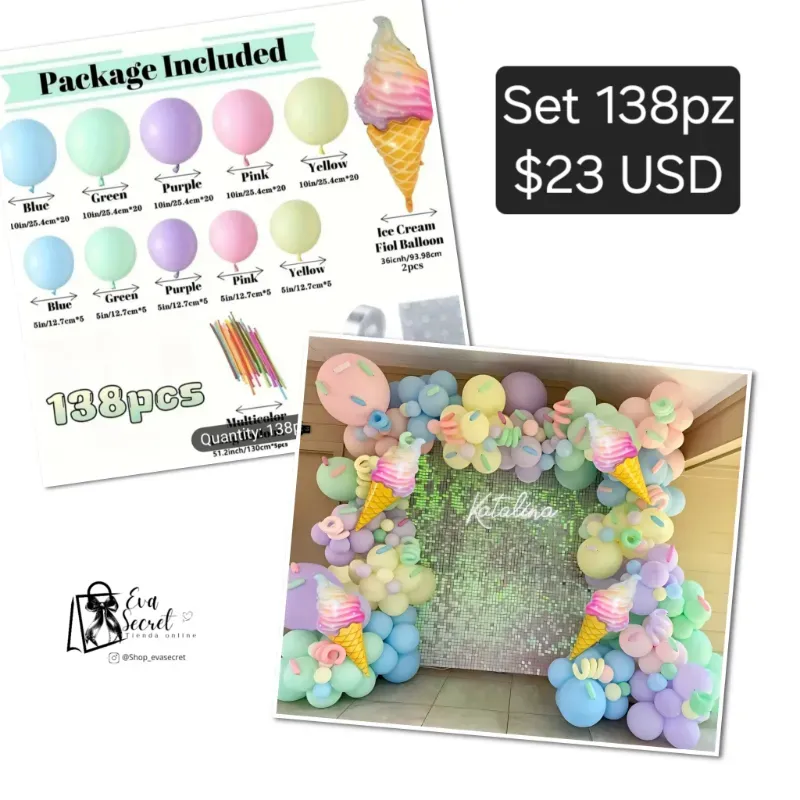 Set 138pz de globos para cumpleaños