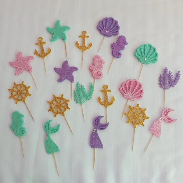 Minitopper para cupcake (Sirenita Ariel)