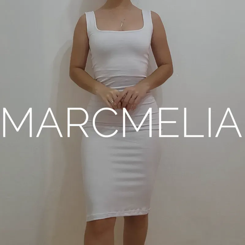 VESTIDO CAMISETA E.C MEDIA PIERNA BLANCO