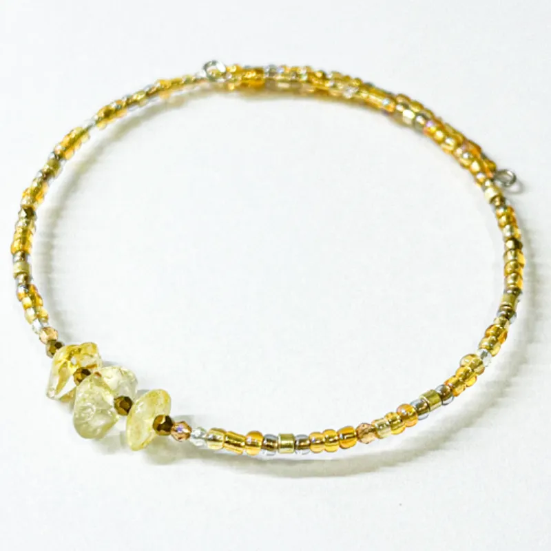 Pulsera de aro con piedra citrino