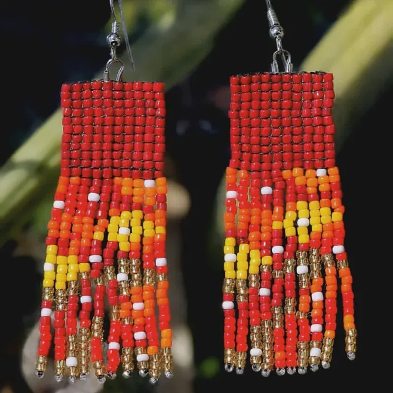 Flecos de flores rojos