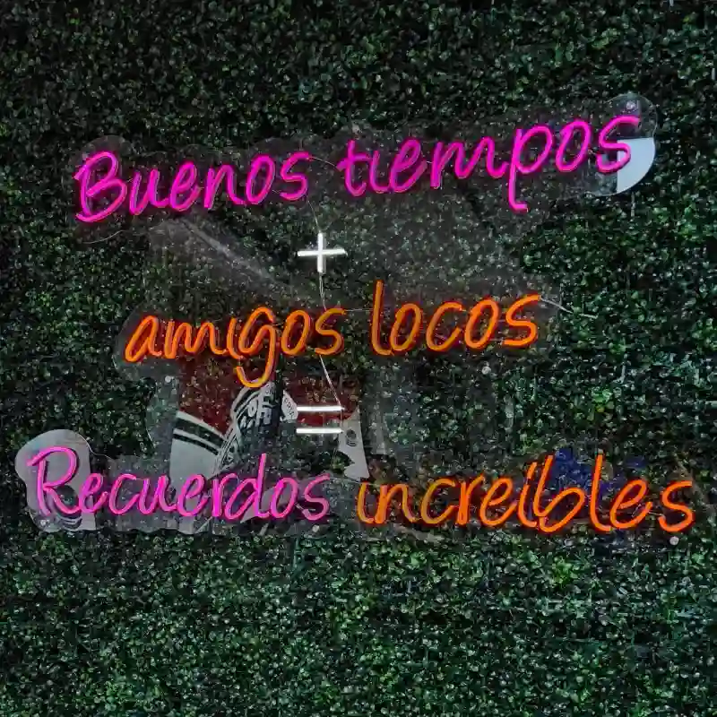 Cartel Neón Flex con base de acrílico transparente