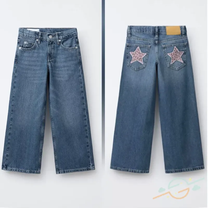 Jean azul Animal Print ZARA