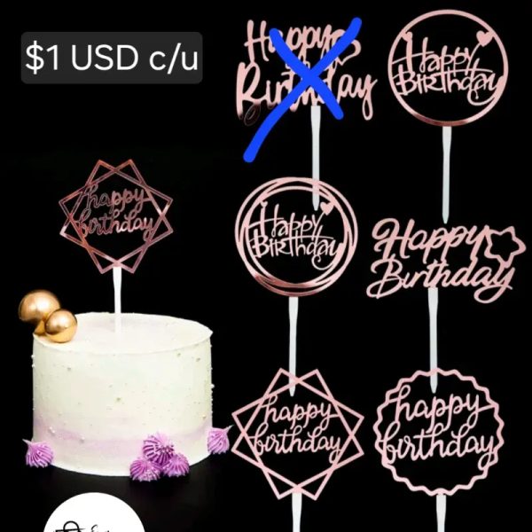 Top para cake rosa