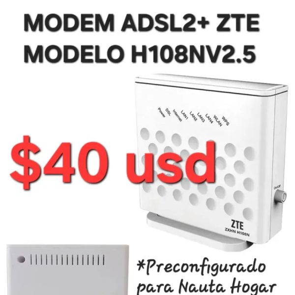 MODEM ADSL2+ ZTE [IDEAL PARA NAUTA HOGAR]