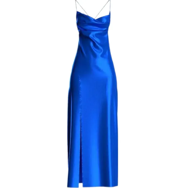 Vestido cruzado en espalda con abertura