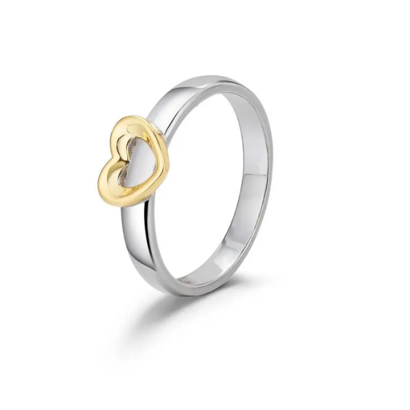 Anillo con corazón dorado