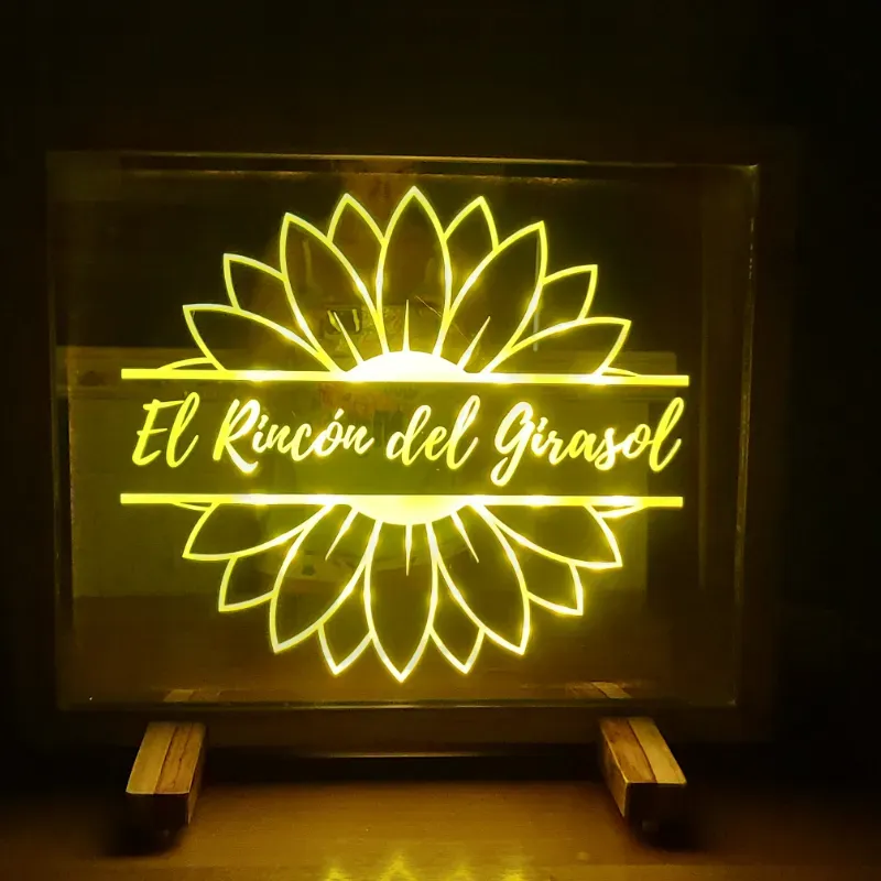 Espejo grabado retroiluminado