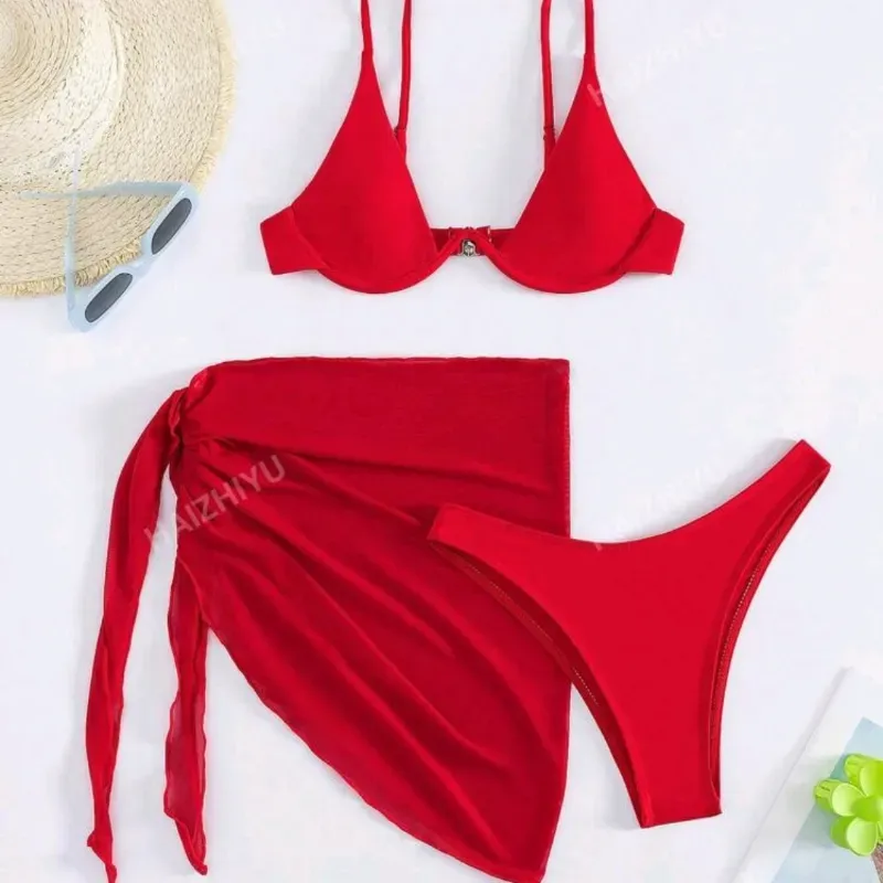 ❤️ Bikini con pañoleta — Rojo