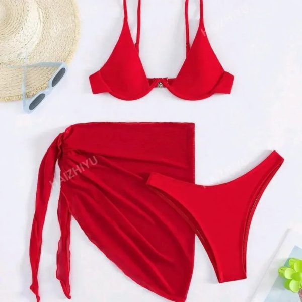 ❤️ Bikini con pañoleta — Rojo