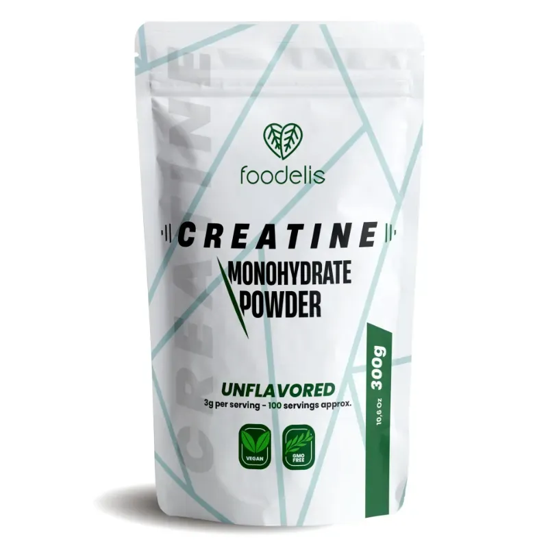 Creatina Monohidratada Foodelis® 300 g – 100 % Pura, Micronizada