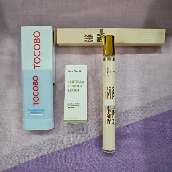 Sérum Centella Asiática, protector solar y perfume de bolsillo