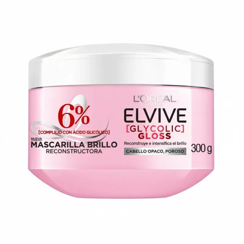 L'Oréal Paris Elvive Glycolic Gloss Mascarilla Brillo Reconstructora