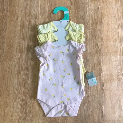 Pack de 3 bodys color amarillo