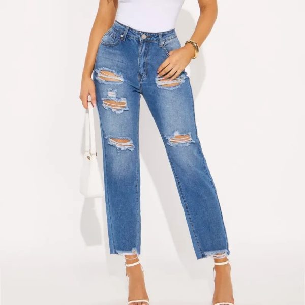  Jeans de pierna recta — Azul