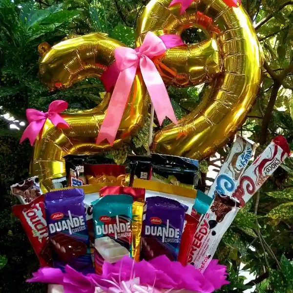 Ancheta de numeros y chocolates.