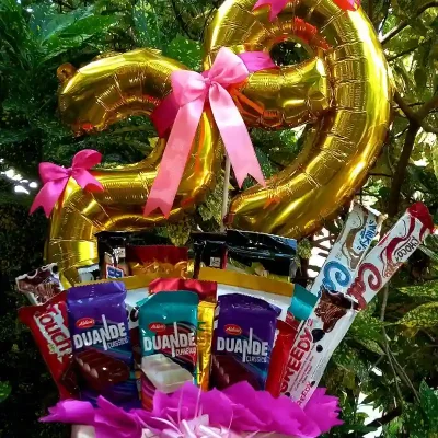 Ancheta de numeros y chocolates.