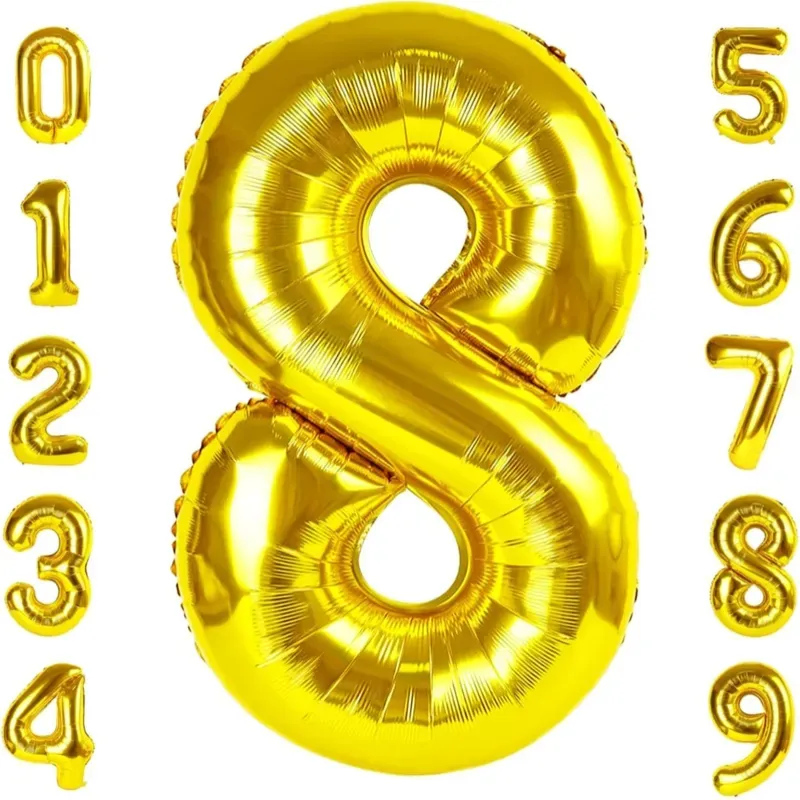 Globo foil número 8 dorado