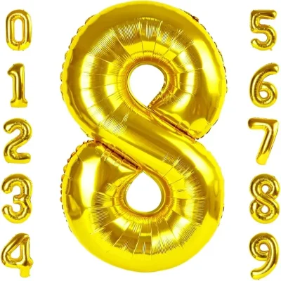 Globo foil número 8 dorado