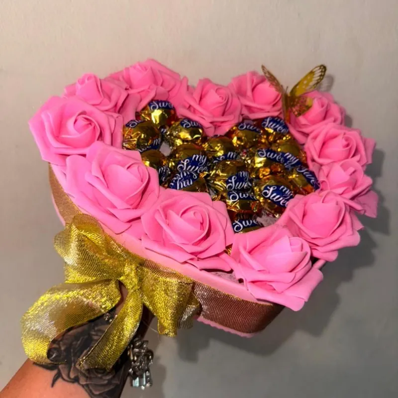 Corazón buchón con bombones