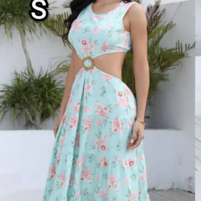 Vestido estampado con espalda afuera