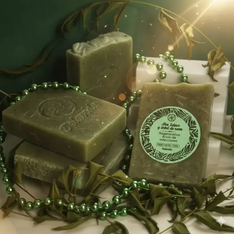 JABÓN DE ALOE VERA , TABACO Y ÁRBOL DE NEEM