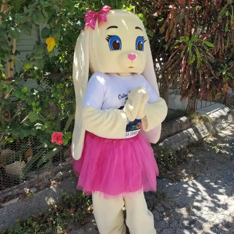 Conejita adorable traje rosa fucsia 