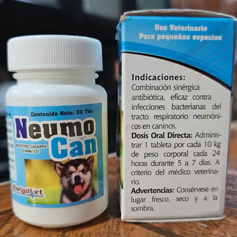 NEUMOCAN (Antibiótico de amplio espectro, analgésico, antiinflamatorio, antipirético, expectorante)