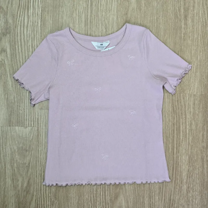 Pulover de Canalé Rosado con lazos perlados