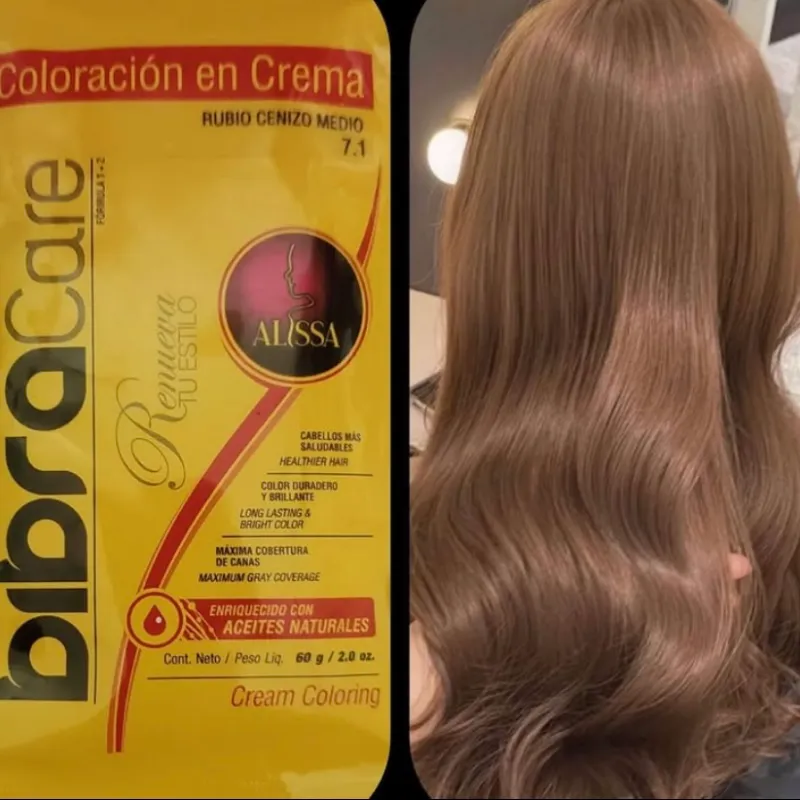 Tinte Bibracare 7.1 rubio cenizo medio