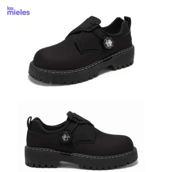 Zapatos de suela gruesa negro