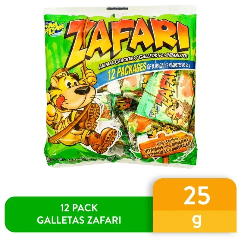 Galletas de Animalitos Zafari 12×25g