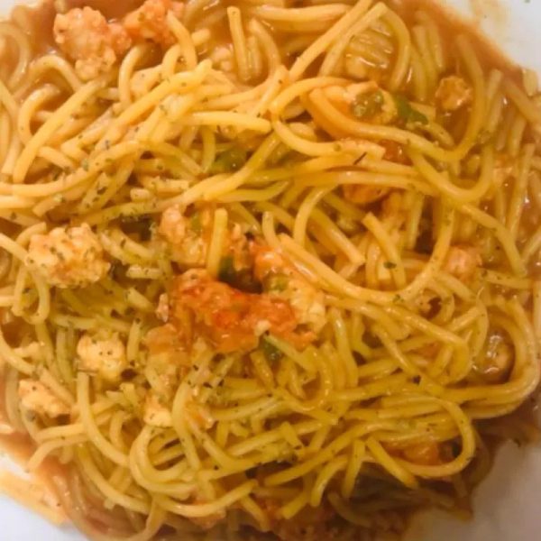 Espaguetis de Camarones