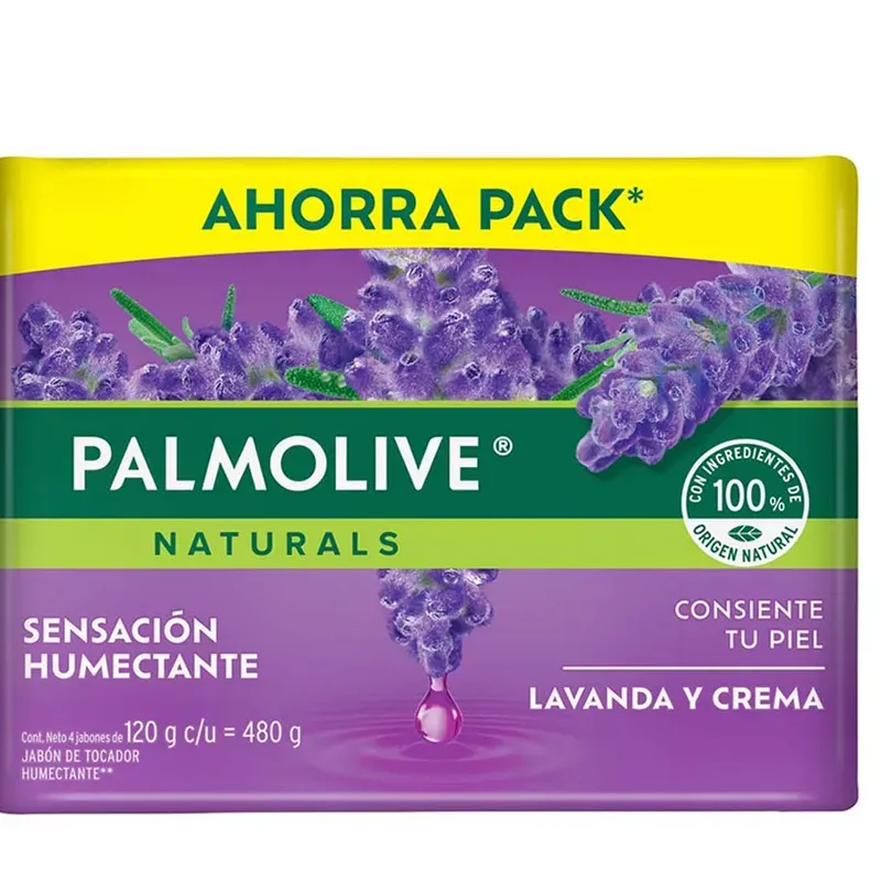 Pack de jabón Palmolive Naturals de lavanda y crema