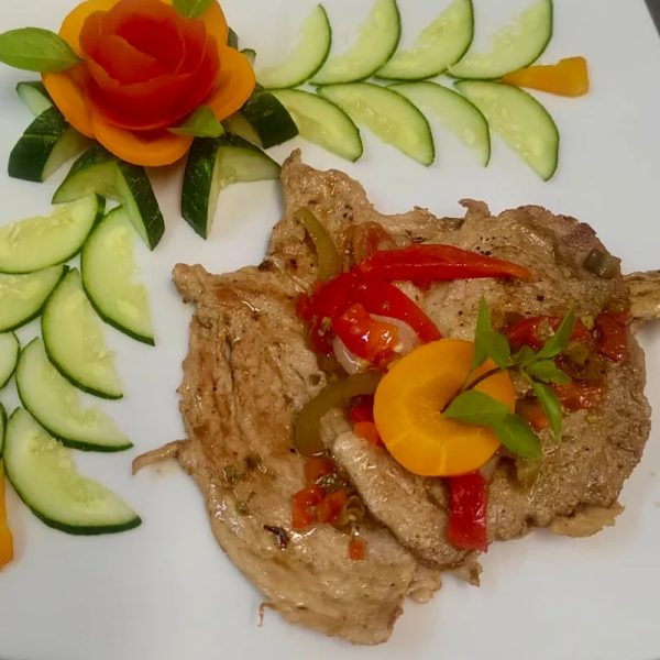 Bistec de cerdo grillé