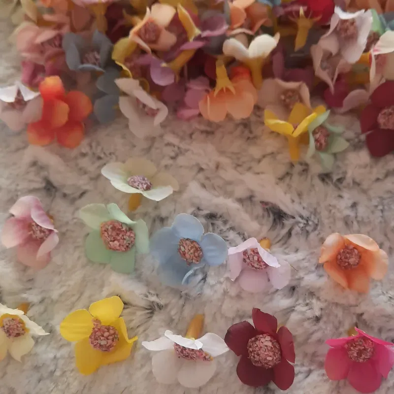 Mini flores artificiales con cabeza