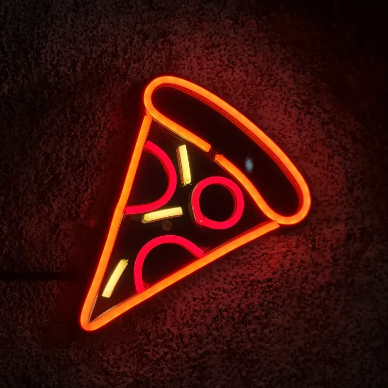 Cartel Neón Flex con base de acrílico transparente