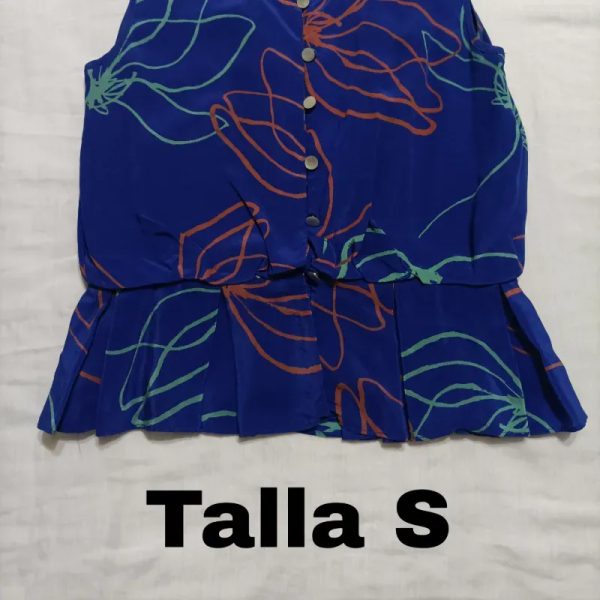 Blusa corta estampado Azul.
